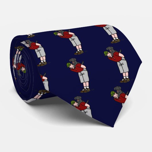 Cravate Papa noir de Labrador (Roulé)