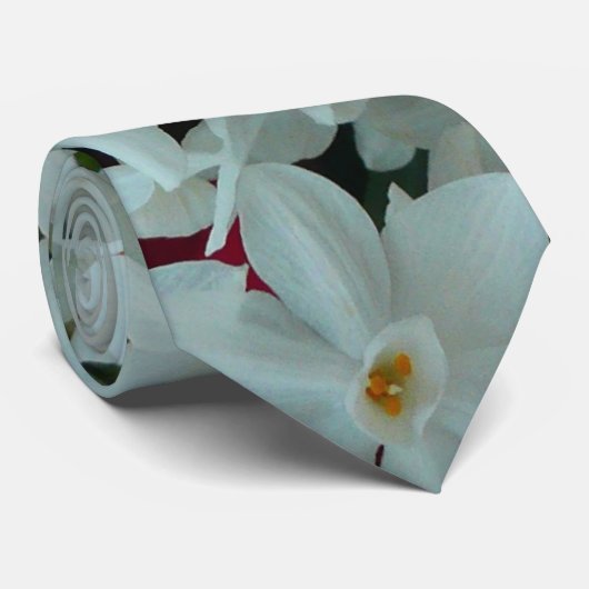 Cravate Paperwhite Narcissus Fleurs blanches délicates (Roulé)