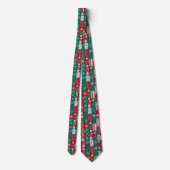 Cravate Papier de Noël classique Motif rouge vert (Dos)