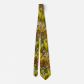 CRAVATE PAPIER MARBÉ, MOTIF ABSTRAIT JAUNE PEACOCK (Dos)