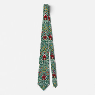 Cravate Papier peint floral vert forêt de William Morris