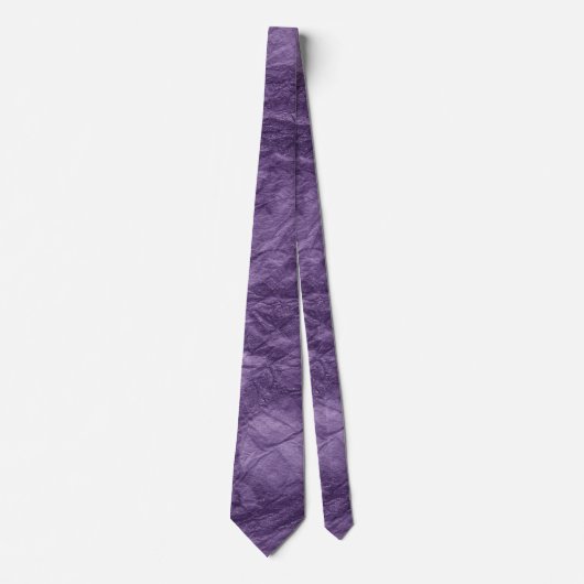 Cravate papier ridé brillant violet (Devant)