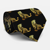 Cravate Papier Tigre Or Chinois Nouvel An Zodiac Noir (Roulé)