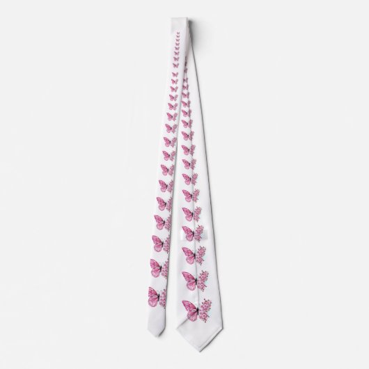 Cravate Papillon à fleurs avec Sakura rose (Dos)