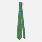 Cravate Papillon Abstrait Chartreuse et Bleu Trippy (Devant)