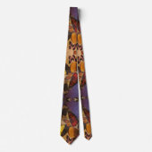 Cravate papillon abstrait printemps violet orange bordeaux (Devant)