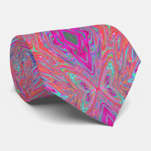 Cravate Papillon Abstrait Rose, Aqua et Magenta Trippy