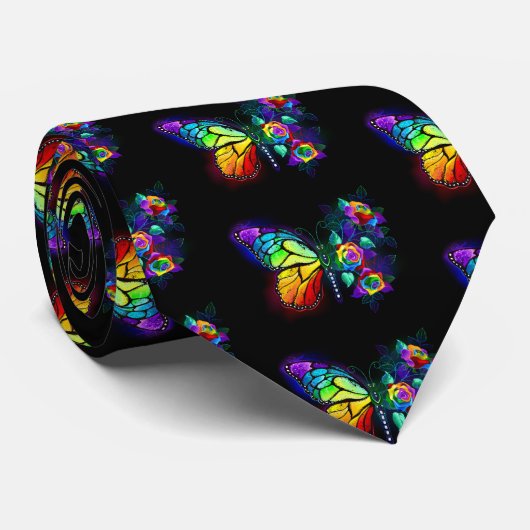 Cravate Papillon arc-en-ciel (Roulé)