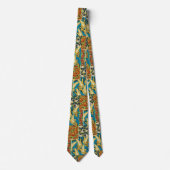 Cravate Papillon Art Déco Jaune et Turquoise Vibrants (Devant)