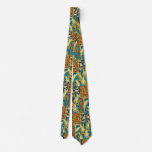 Cravate Papillon Art Déco Jaune et Turquoise Vibrants (Dos)