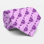 Cravate Papillon Art déco stylisé - violet et orchidée (Roulé)