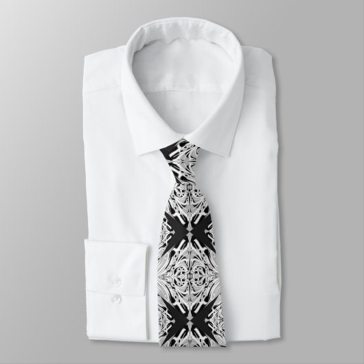 Cravate Papillon blanc gris Aile Motif Abstrait (Attaché)