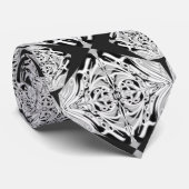 Cravate Papillon blanc gris Aile Motif Abstrait (Roulé)