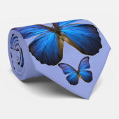 Cravate Papillon bleu magnifique de Morpho (Roulé)