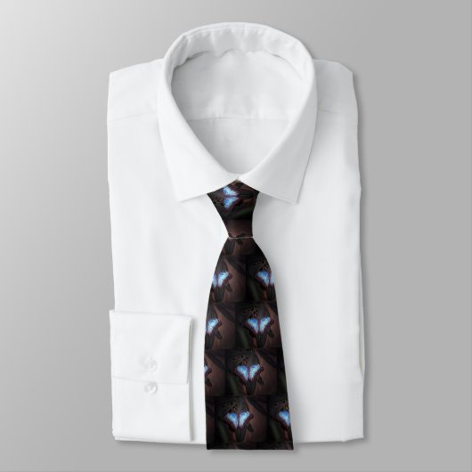 Cravate Papillon bleu Morpho (Attaché)