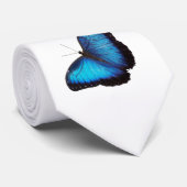 Cravate papillon bleu Morpho (Roulé)