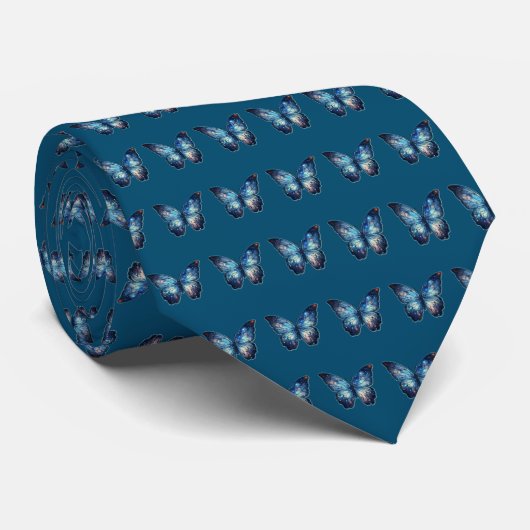 Cravate Papillon Bleu Motif Bleu Marine (Roulé)