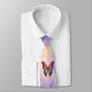 Cravate Papillon Bleu Orange ailes