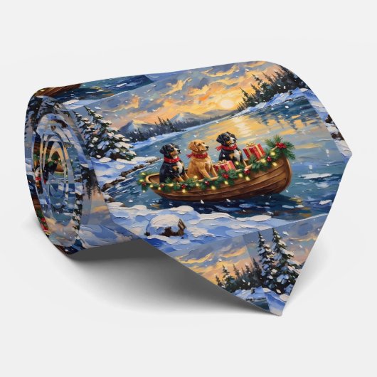 Cravate Papillon Christmas Boat Holiday (Roulé)