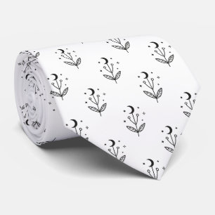 Cravate Papillon de nuit noir et blanc motif