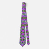Cravate Papillon et Médaillon Motif Batik en violet (Devant)