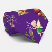 Cravate Papillon Fleur de Fée Champignon Thème Violet (Roulé)