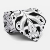 Cravate Papillon gris noir et blanc ailé Abstrait (Roulé)