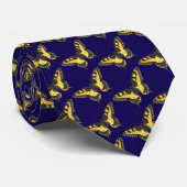 Cravate Papillon jaune (fond marine) (Roulé)