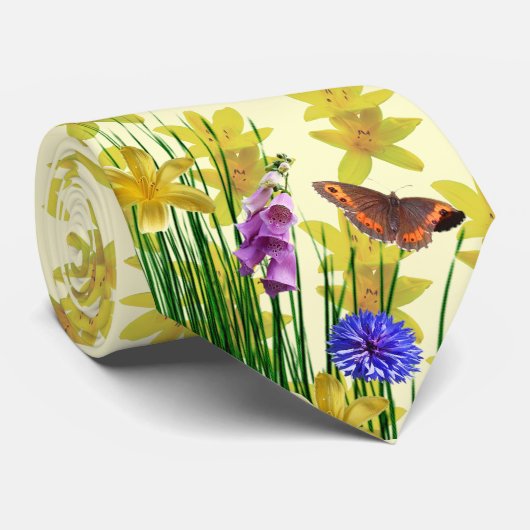 Cravate papillon libellule à la crème florale (Roulé)