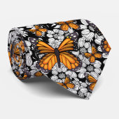 Cravate Papillon Monarque Papillons Fleurs Floral Cou (Roulé)