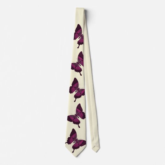 Cravate Papillon rose foncé avec le backround beige (Devant)