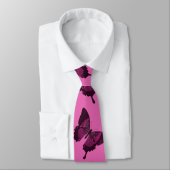 Cravate Papillon rose foncé avec roses roses (Attaché)
