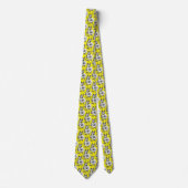 Cravate Papillon sur Motif Fleur Design Jaune (Devant)