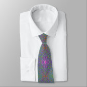 Cravate Papillon Violet, Orange et Vert Abstrait Trippy (Attaché)