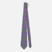 Cravate Papillon Violet, Orange et Vert Abstrait Trippy (Devant)