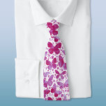 Cravate Papillons Aquarelle rose<br><div class="desc">Peinture à papillon Magenta rose et blanc aquarelle. Une cravate de coordination qui correspond à votre célébration.</div>