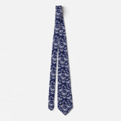Cravate Papillons blancs sur bleu (Dos)
