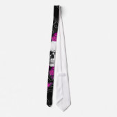 Cravate Papillons de crâne et de roses indien d'imaginaire (Dos)