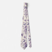 Cravate Papillons Fleurie de Toile de France Violet (Devant)