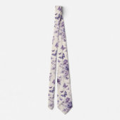 Cravate Papillons Fleurie de Toile de France Violet (Dos)