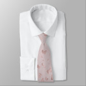 Cravate Papillons glamés roses en or (Attaché)