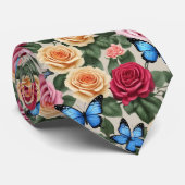 Cravate Papillons rose et Bleus (Roulé)