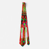 Cravate Papillons rouge vert pourpre (Devant)