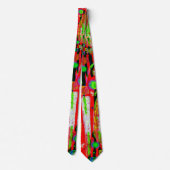 Cravate Papillons rouge vert pourpre (Dos)