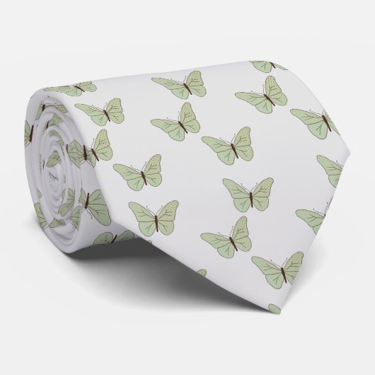 Cravate Papillons verts (Roulé)