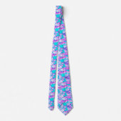 Cravate Papillons, violet et turquoise (Dos)