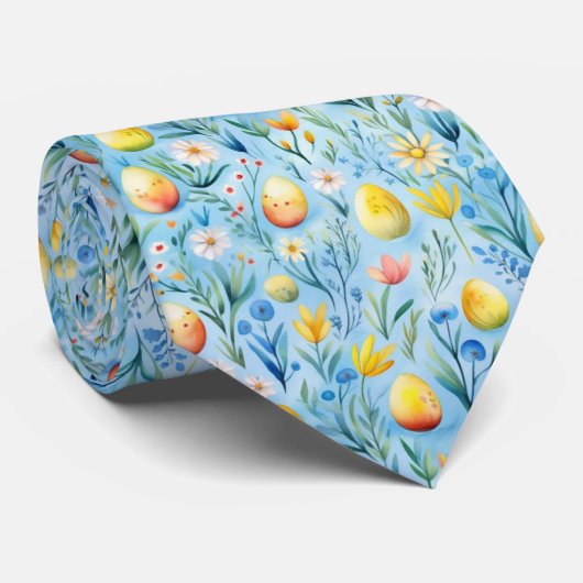 Cravate Pâques bleues (Roulé)