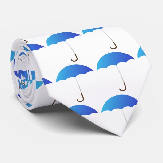 Cravate Parapluie bleu (Roulé)