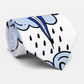 Cravate Parapluie pluvieux avec nuages (Roulé)