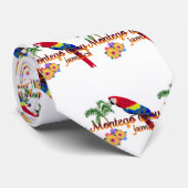 Cravate Parrot tropical de la baie de Montego en Jamaïque (Roulé)